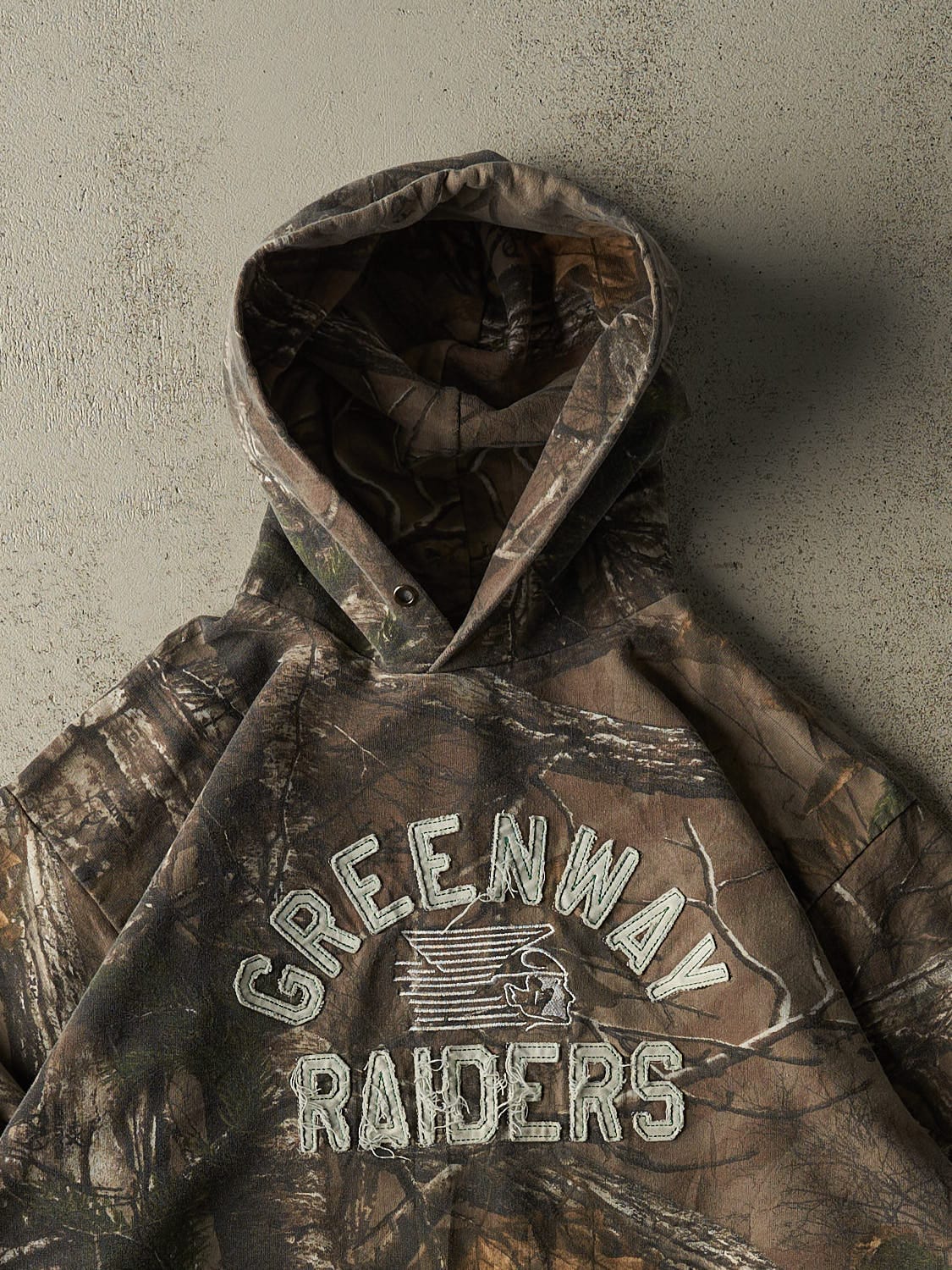 Vintage Y2K Camo Russell Athletic x Realtree Greenway Raiders Hoodie (L)