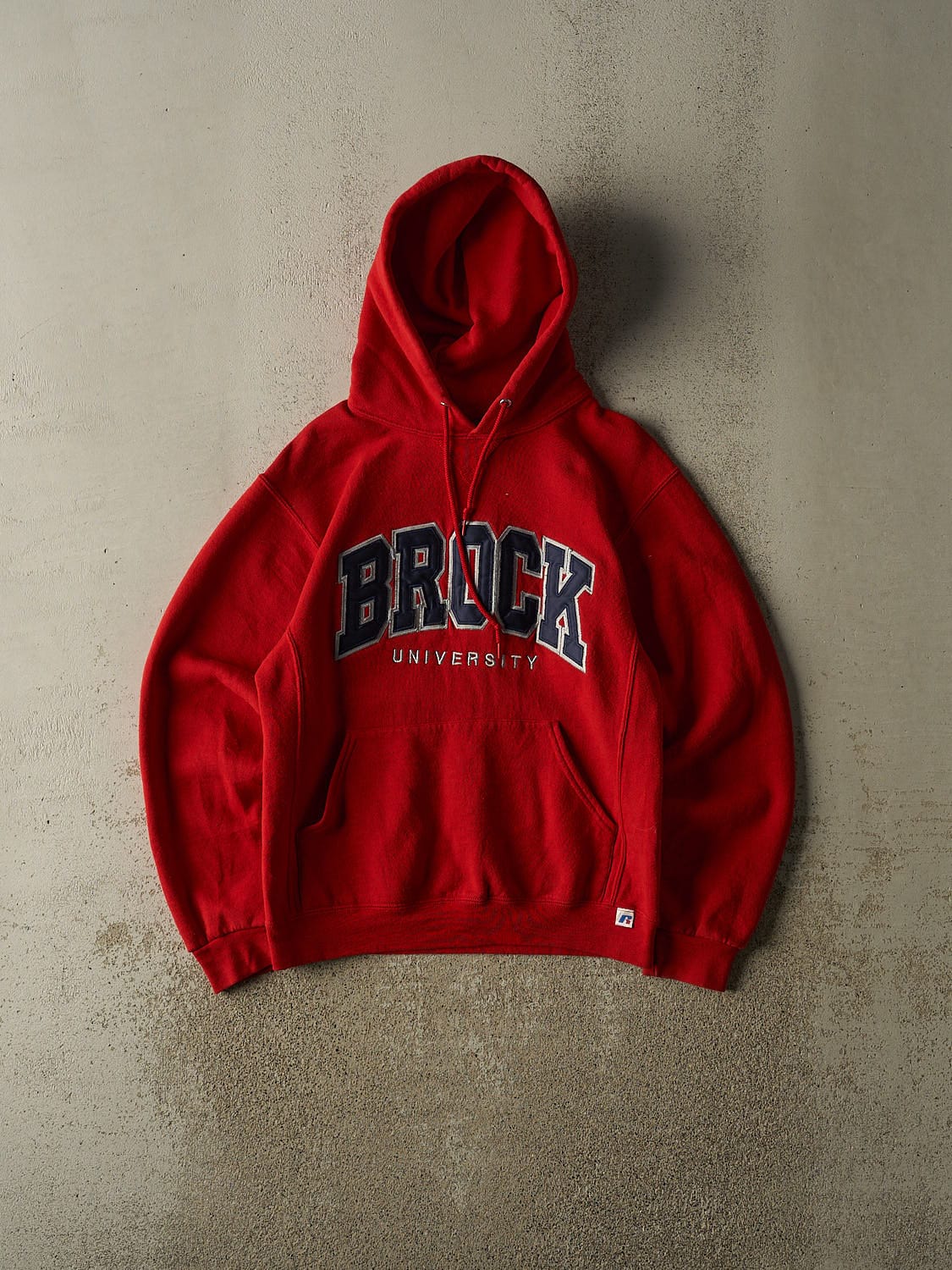 Vintage Y2K Red Russell Athletic Brock University Hoodie (S)