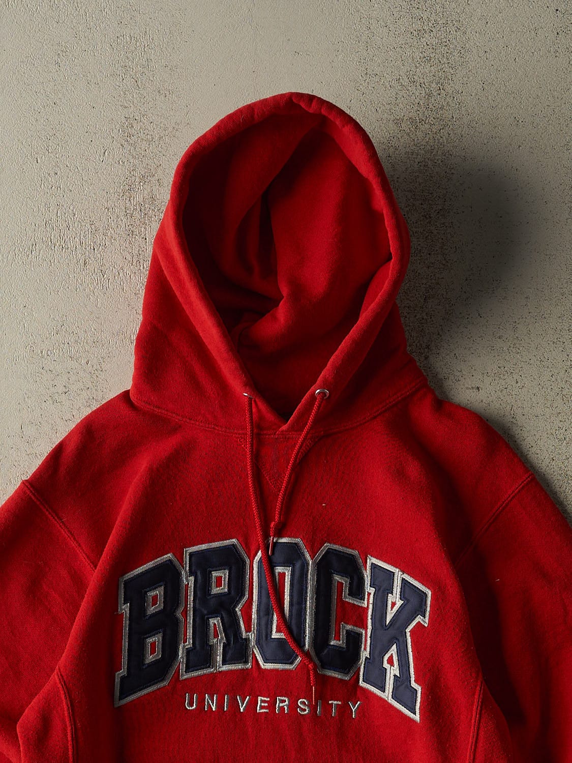 Vintage Y2K Red Russell Athletic Brock University Hoodie (S)