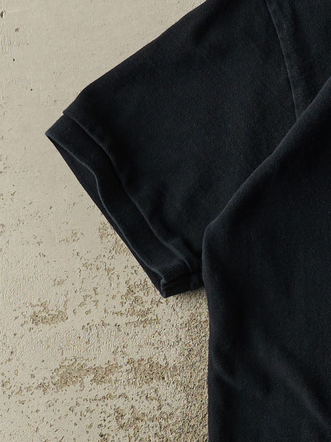 Vintage Y2K Faded Black Porsche Embroidered Quarter Button Tee (L/XL)