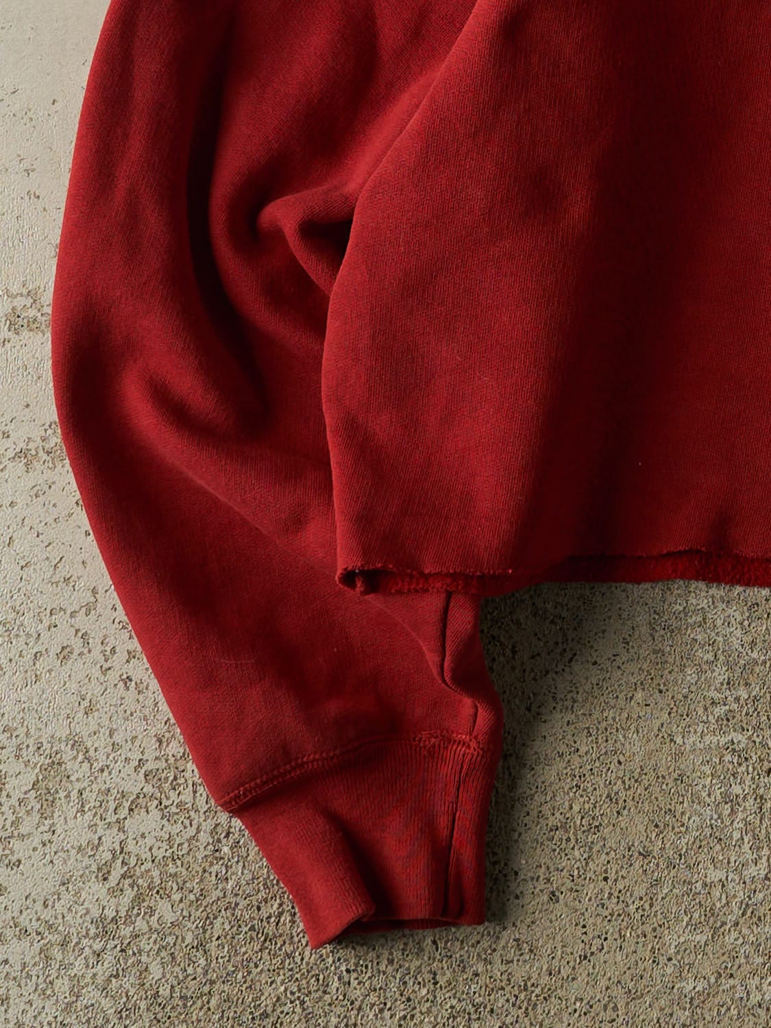Vintage 90s Burgundy Roots Quarter Zip Cropped Sweater (XS/S)
