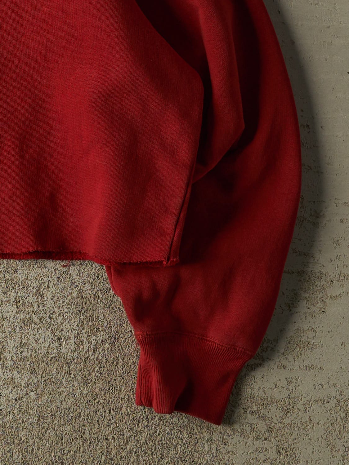 Vintage 90s Burgundy Roots Quarter Zip Cropped Sweater (XS/S)