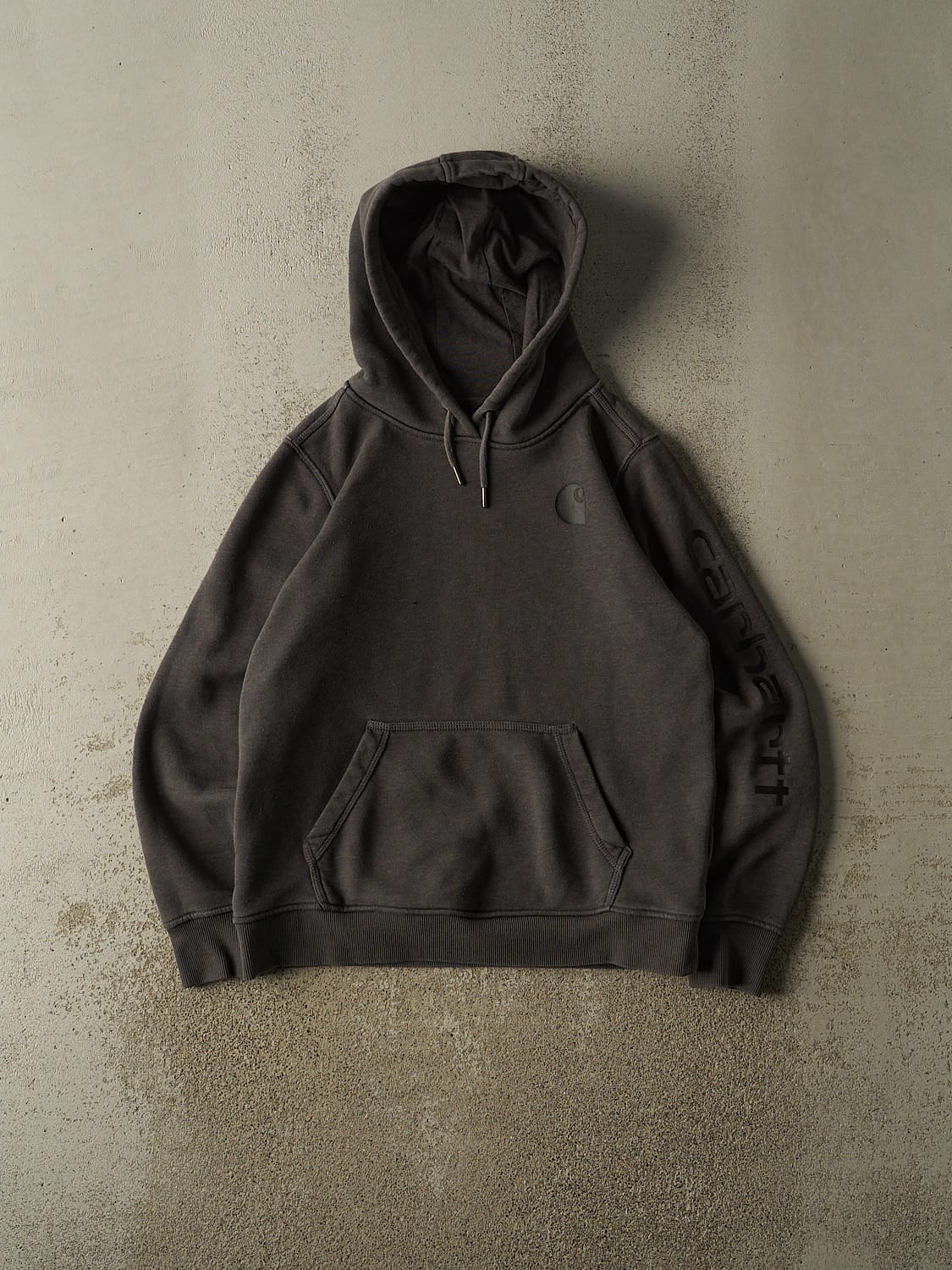 Vintage Y2K Charcoal Grey Carhartt Hoodie (M)