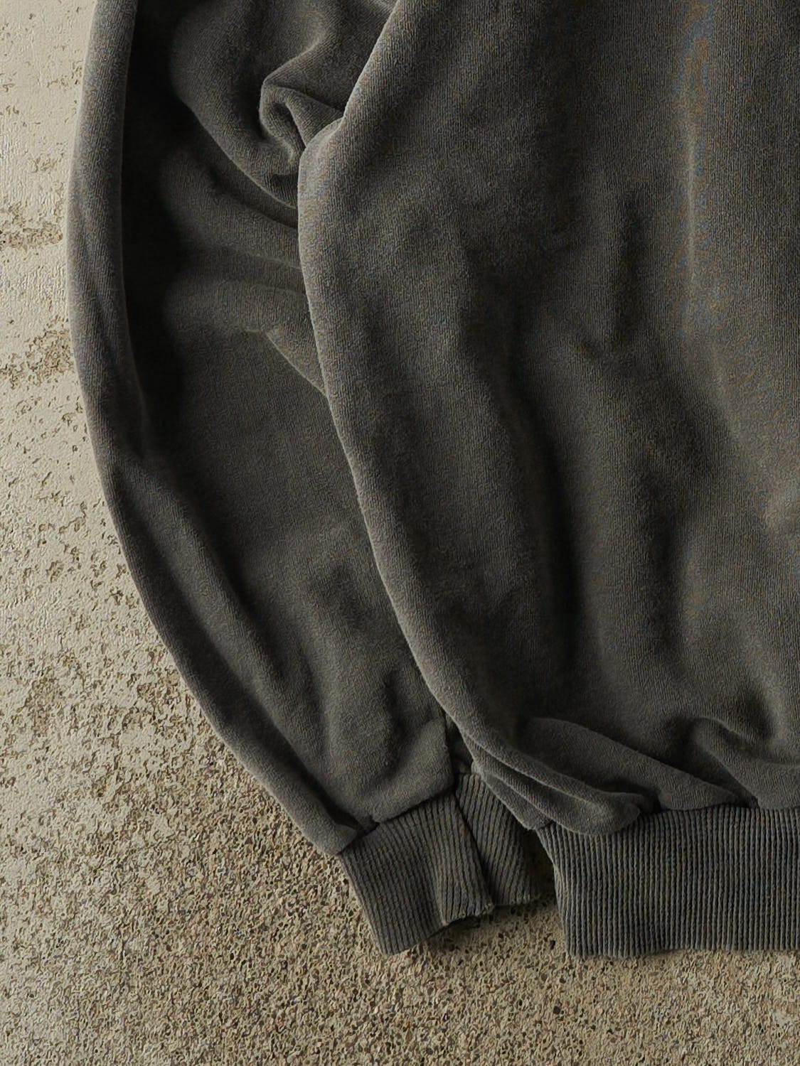 Vintage 90s Faded Charcoal Grey Kodiak Quarter Zip Sweater (XL)