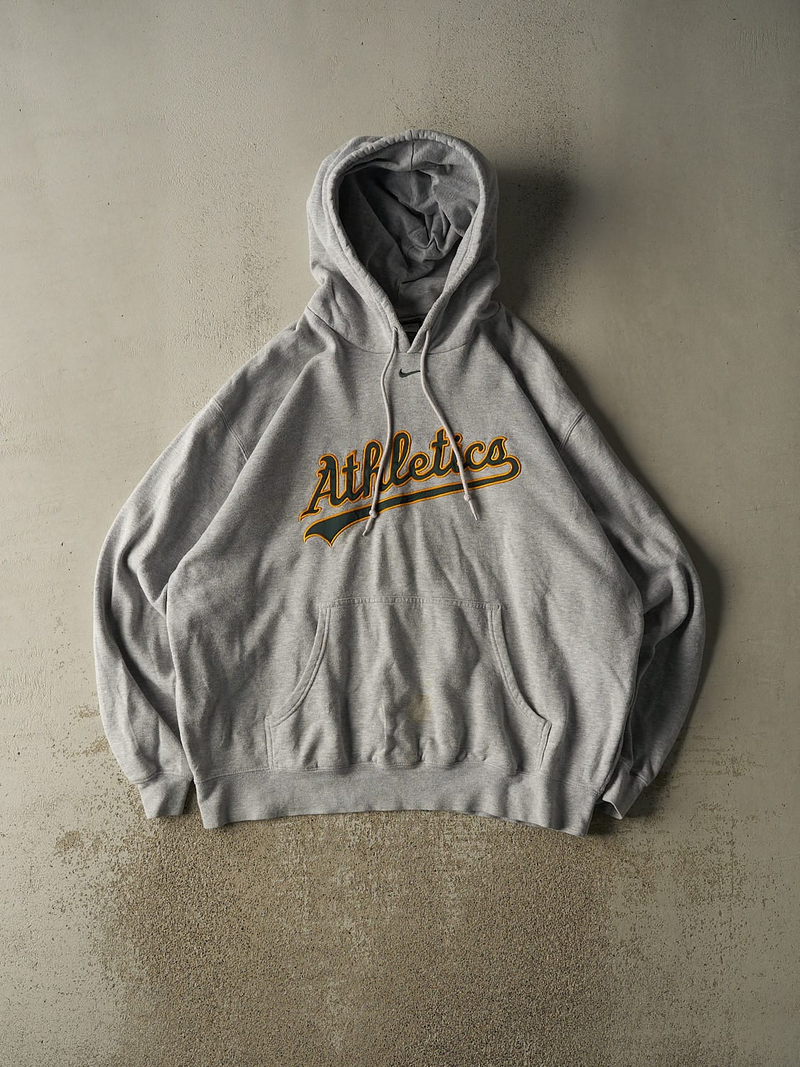 Vintage Y2K Grey Nike Middle Swoosh Oakland Athletics Hoodie (XXL/XXXL)