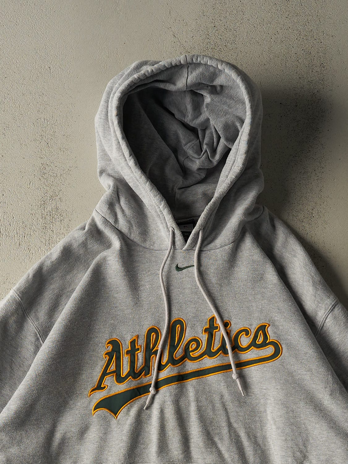 Vintage Y2K Grey Nike Middle Swoosh Oakland Athletics Hoodie (XXL/XXXL)