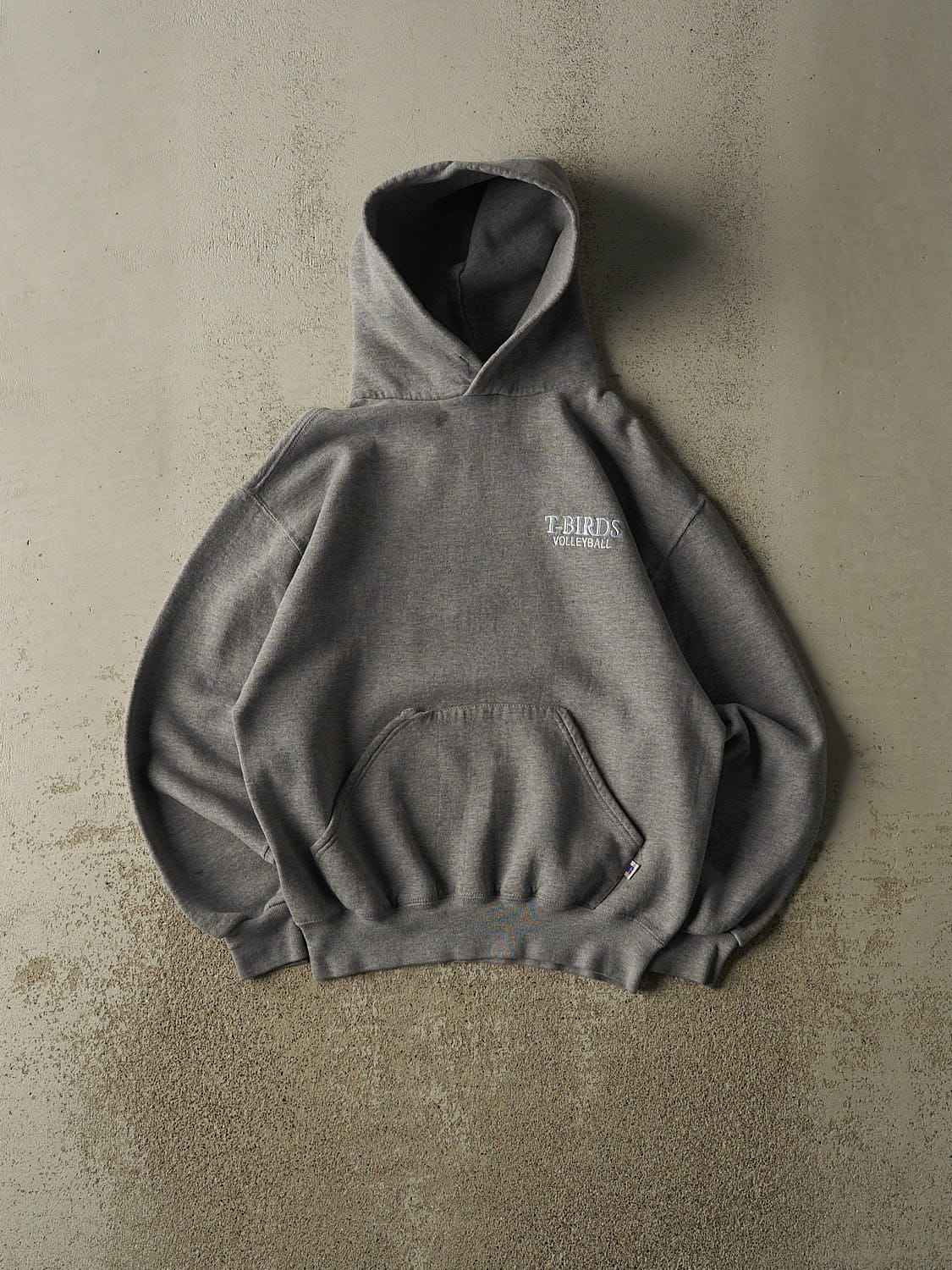 Vintage 90s Grey Russell Athletic T Birds Volleyball Hoodie (S)