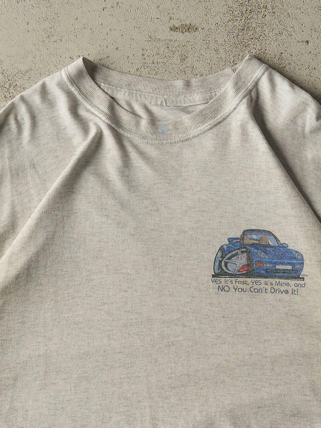 Vintage 90s Grey Porsche "No You Can't Drive It" Tee (L/XL)