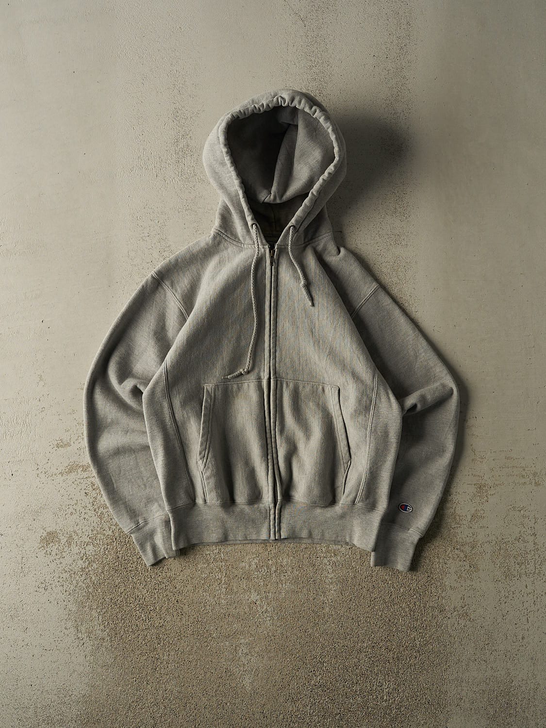 Vintage 90s Grey Champion Reverse Weave Blank Zip Up Hoodie (S/M)