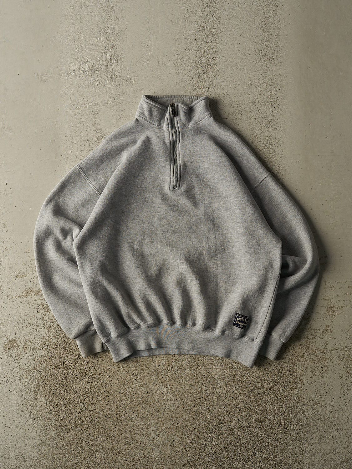 Vintage 90s Grey Russell Athletic Quarter Zip Sweater (M/L)