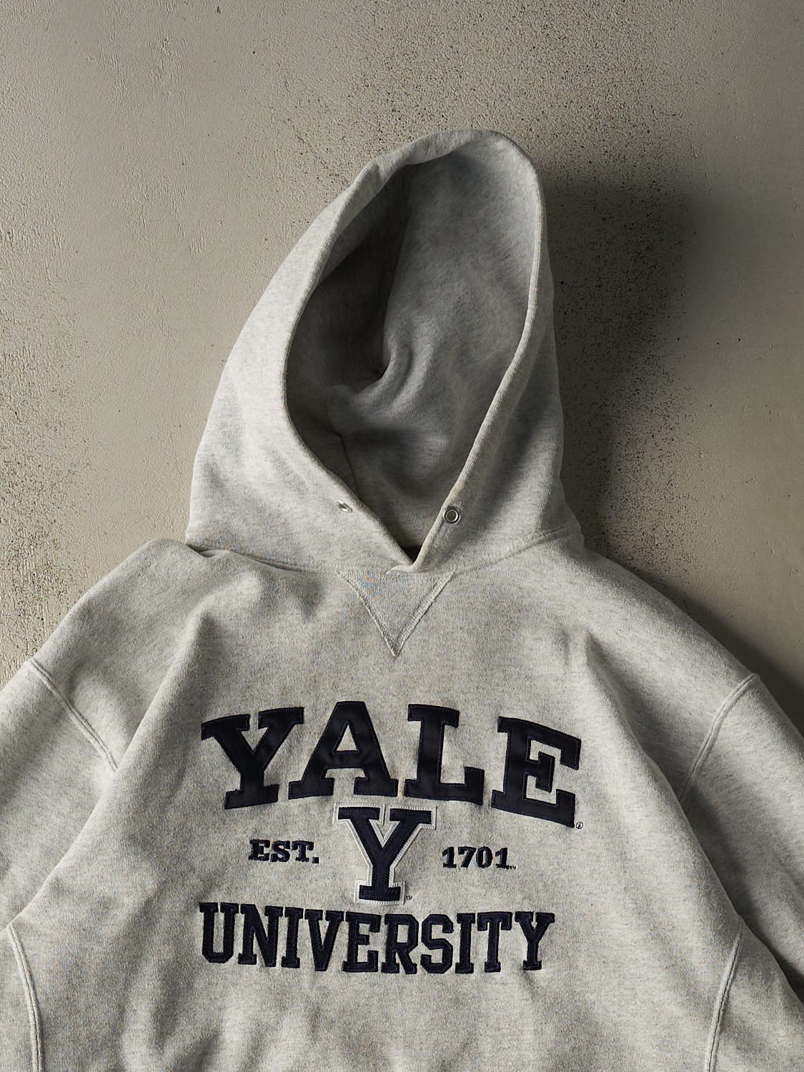 Vintage 90s Heather Grey Russell Athletic Yale University Hoodie (XL/XXL)