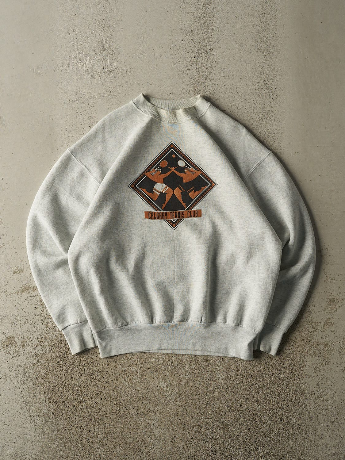 Vintage 90s Heather Grey Calgary Tennis Club Crewneck (L/XL)