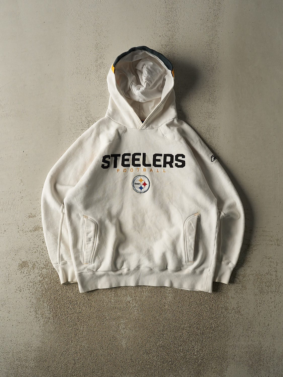 Vintage Y2K White Pittsburgh Steelers Hoodie (L/XL)