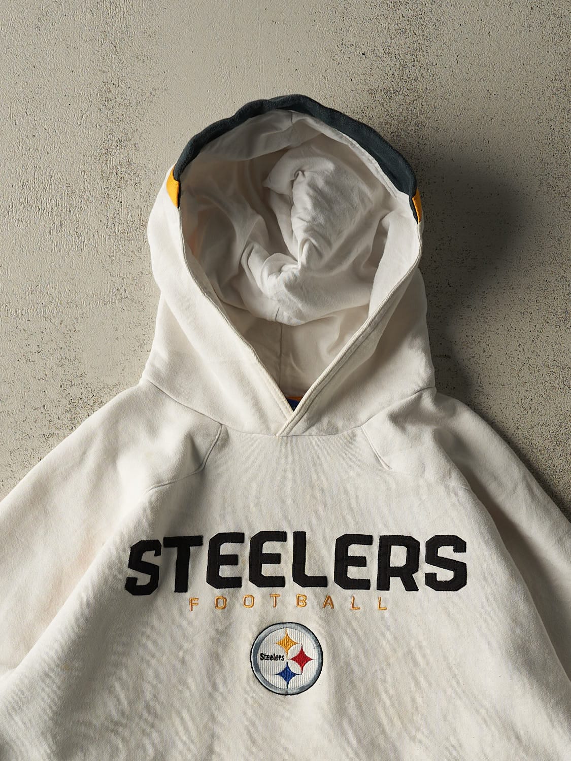 Vintage Y2K White Pittsburgh Steelers Hoodie (L/XL)