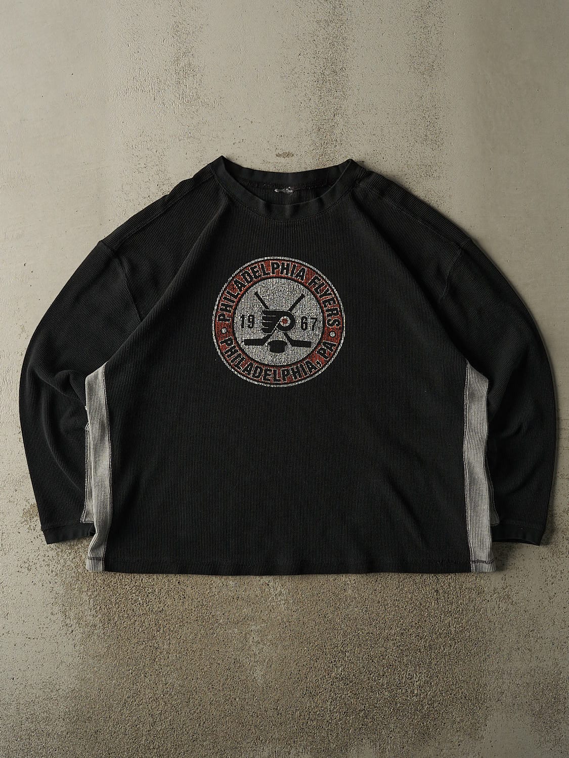 Vintage 90s Black Philadelphia Flyers Thermal Long Sleeve (XL/XXL)