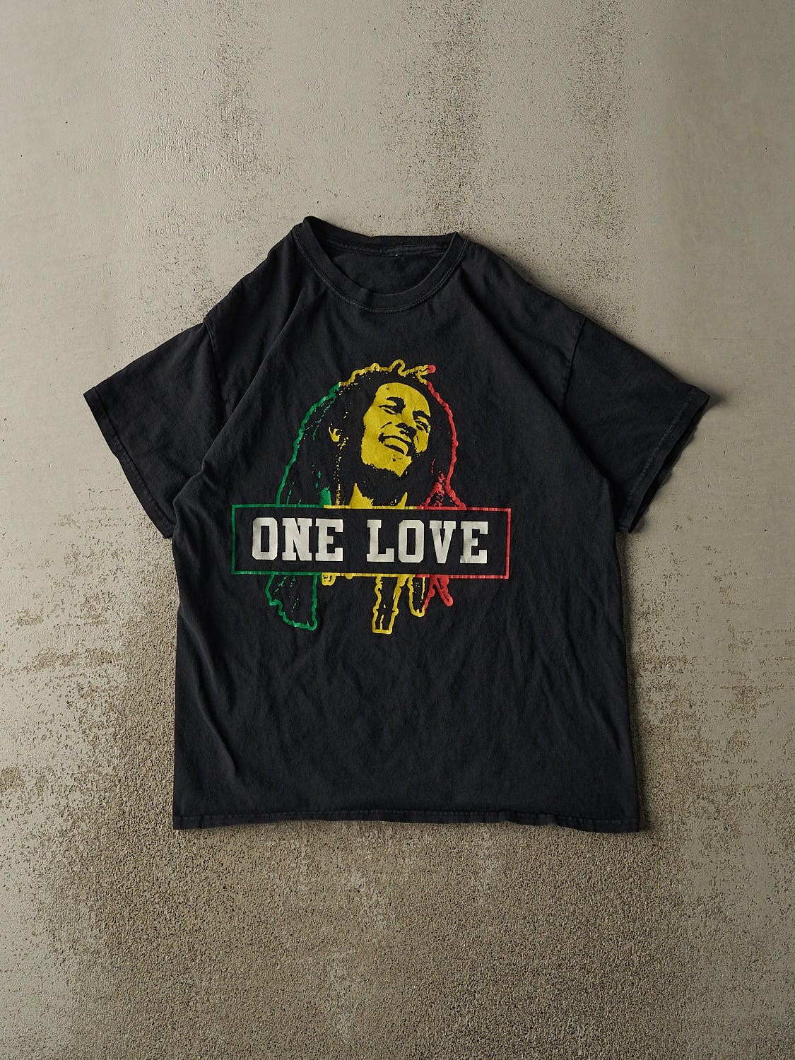 Vintage Y2K Black Bob Marley One Love Tee (S/M)