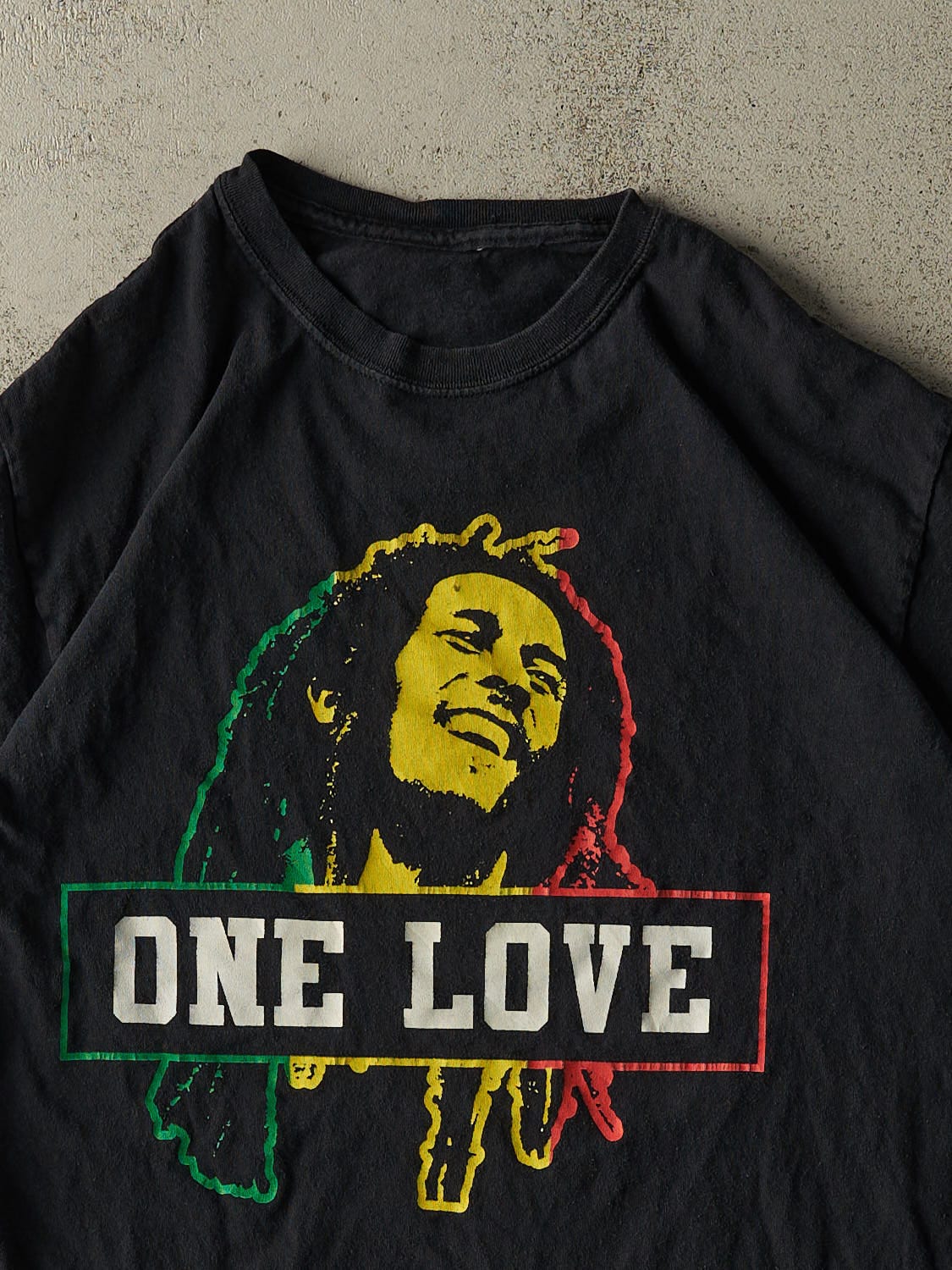 Vintage Y2K Black Bob Marley One Love Tee (S/M)