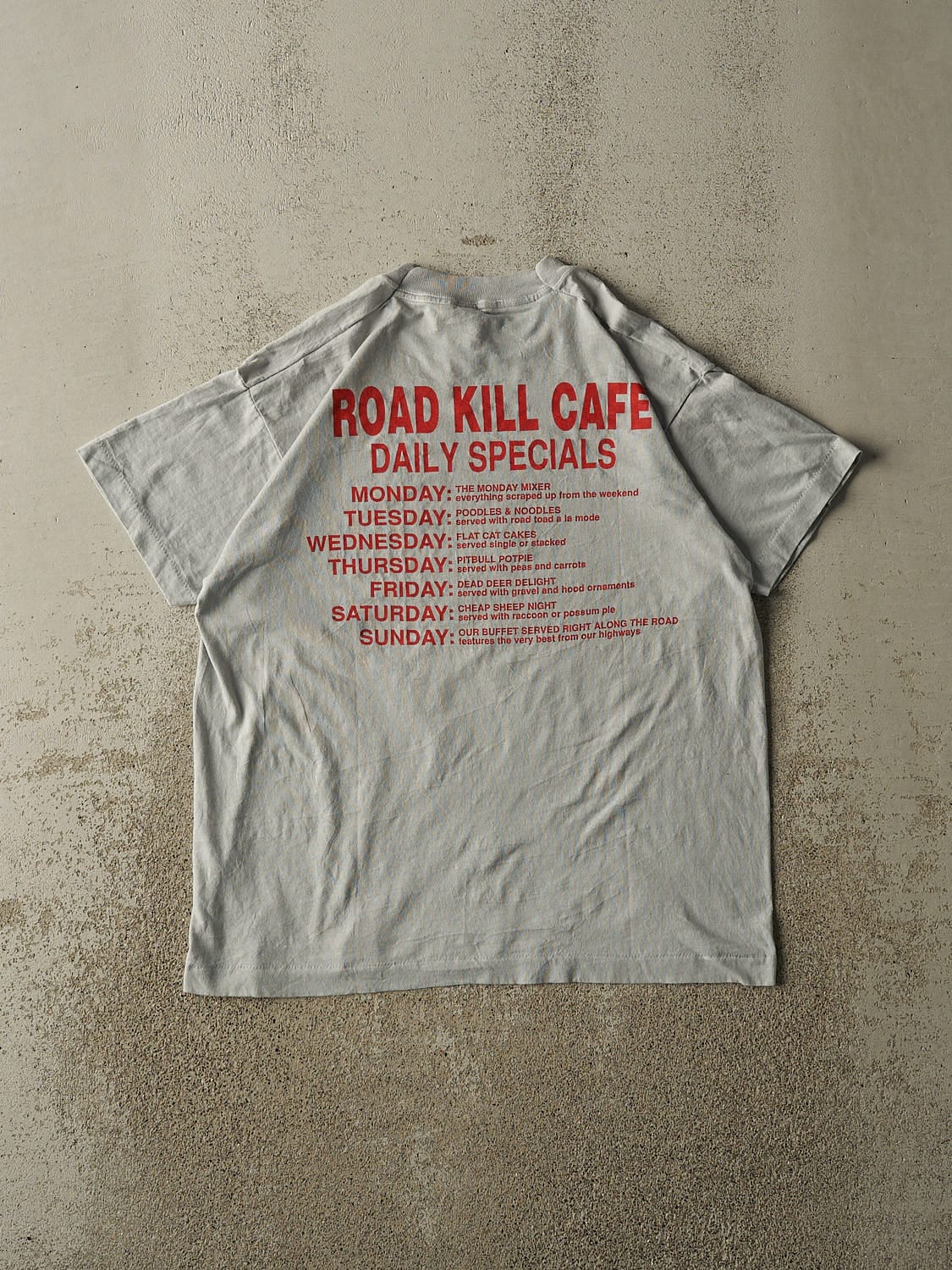 Vintage 80s Baby Blue Road Kill Cafe Tee (S/M)