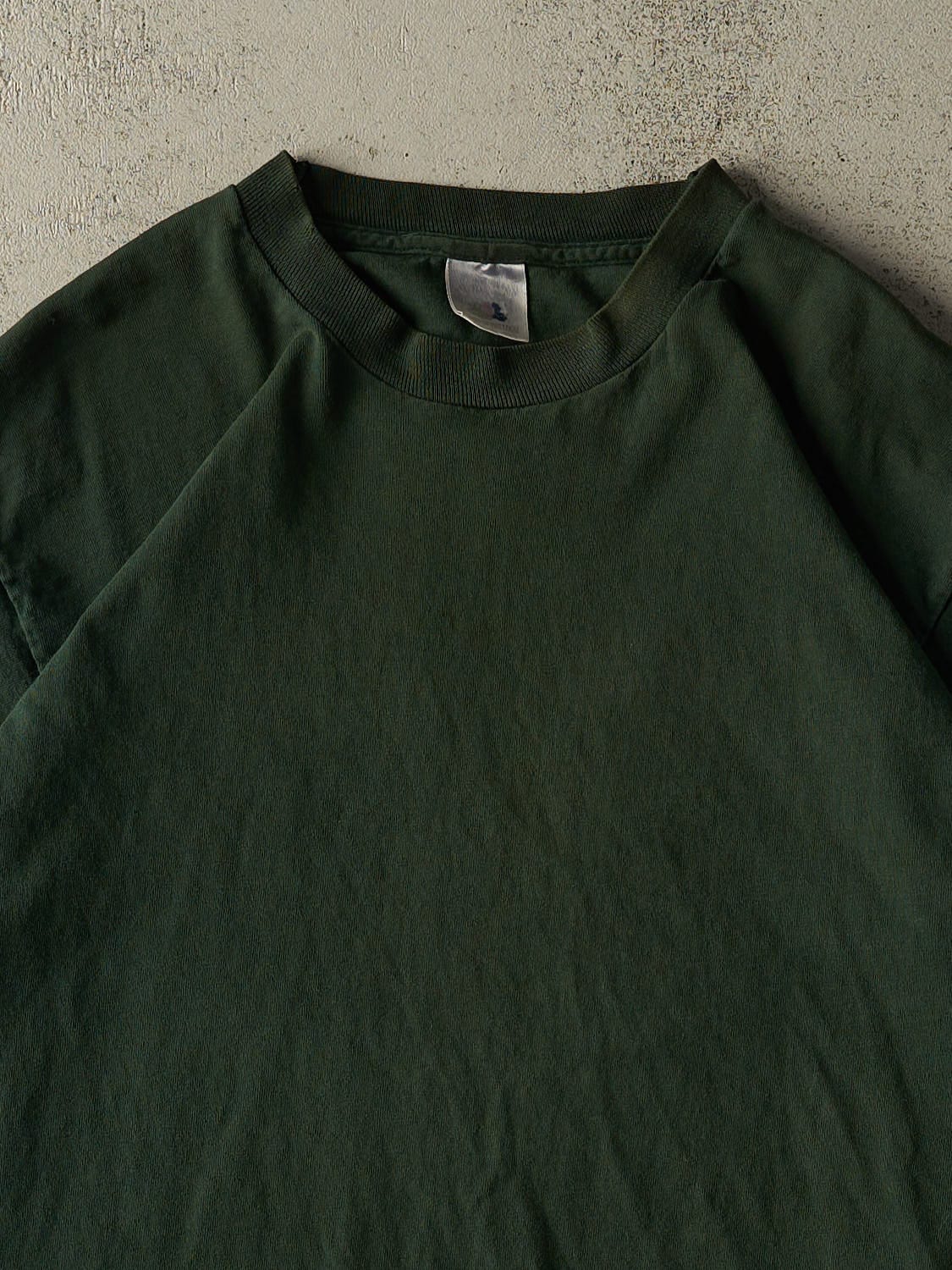 Vintage 90s Green Blank Single Stitch Tee (XL/XXL)