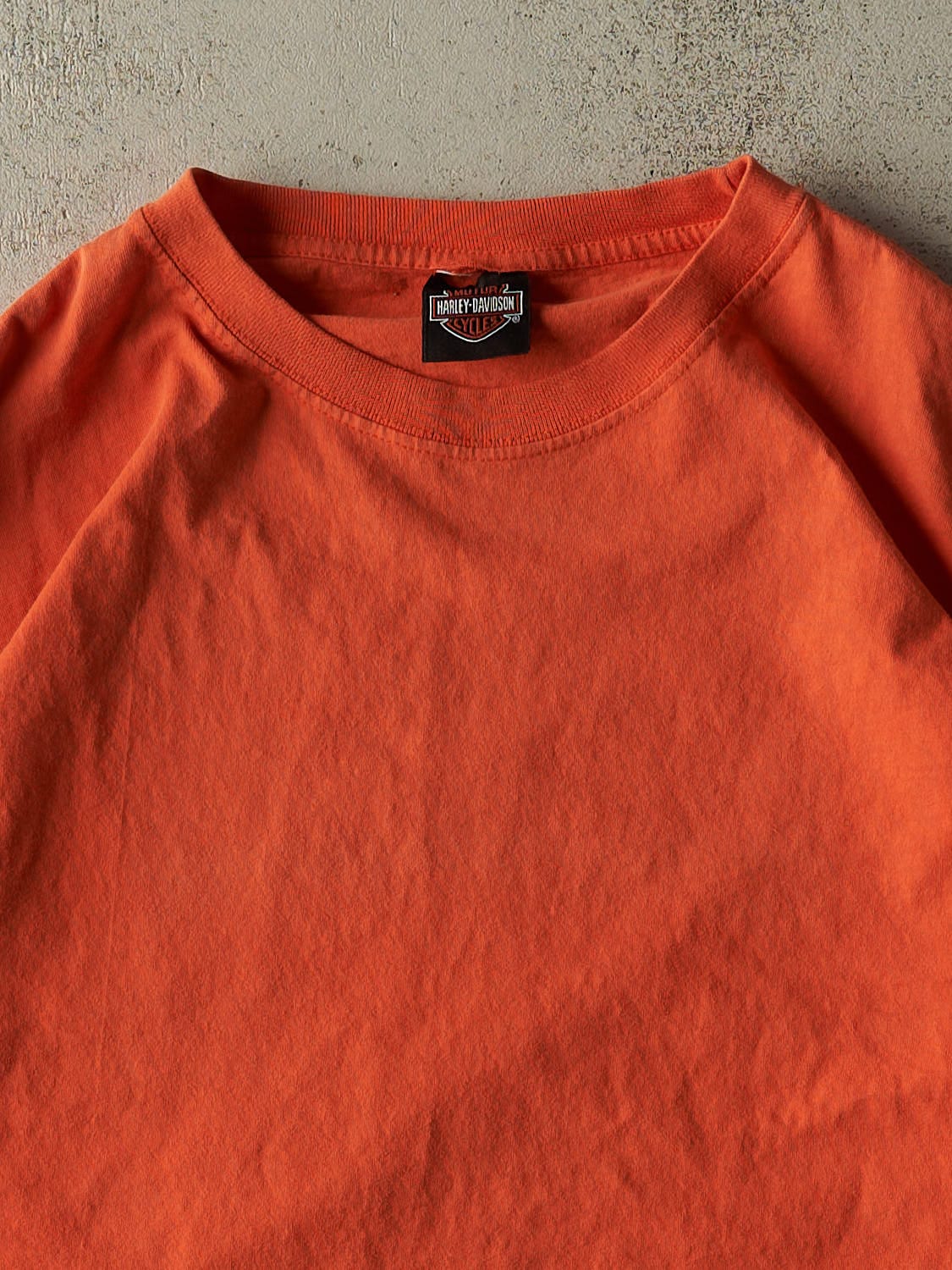 Vintage 90s Orange Harley Davidson Blank Long Sleeve (XXL)