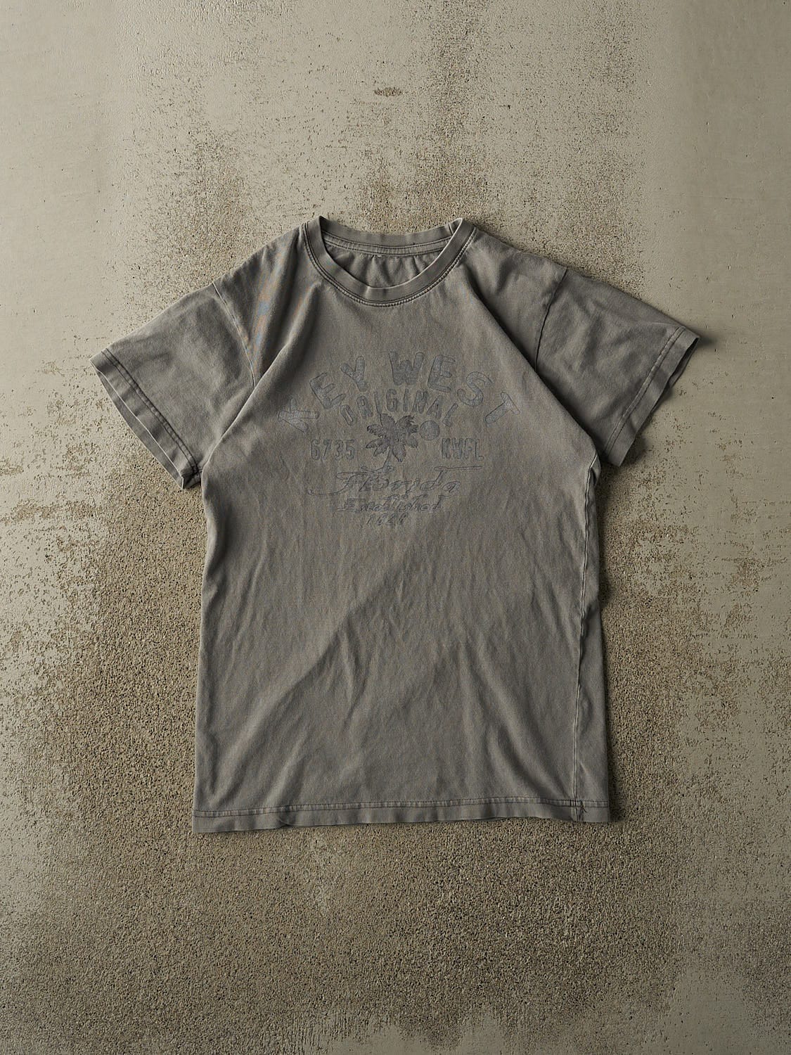 Vintage Y2K Grey Key West Florida Tee (S/M)