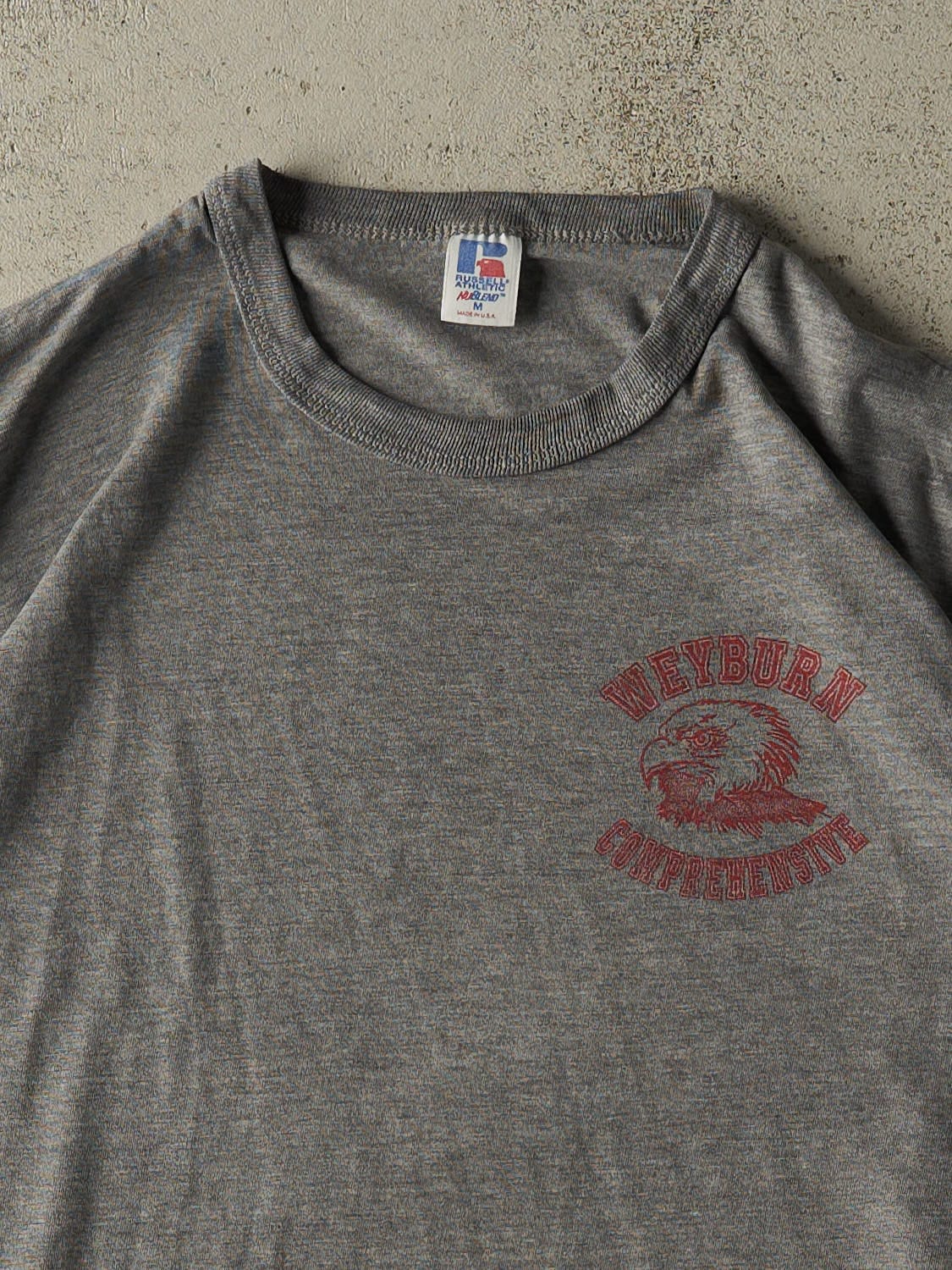 Vintage 90s Grey Russell Athletic Weyburn Varsity Tee (M)