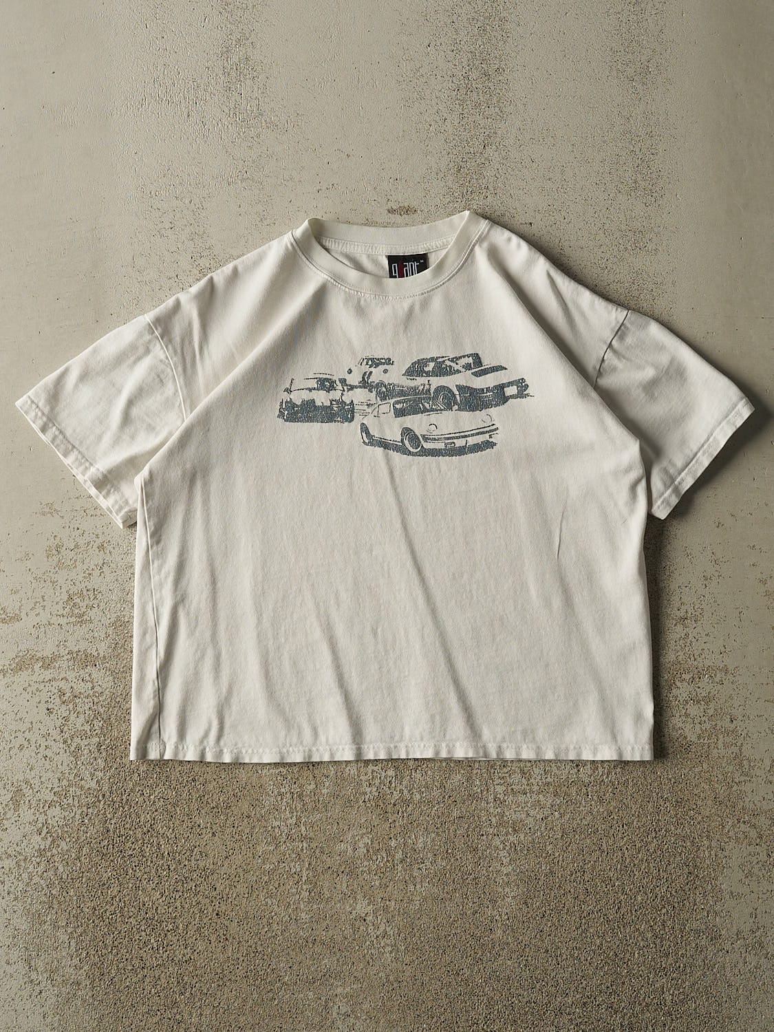 Vintage 90s White Porsche Tee (XS/S)