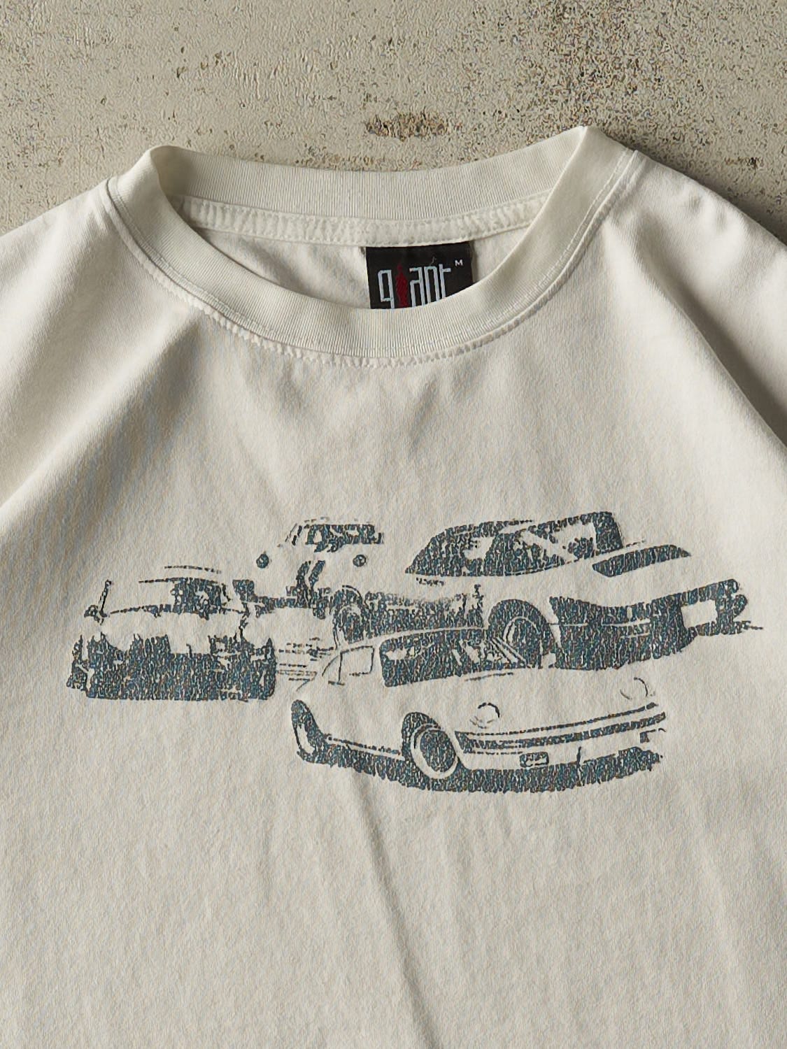 Vintage 90s White Porsche Tee (XS/S)