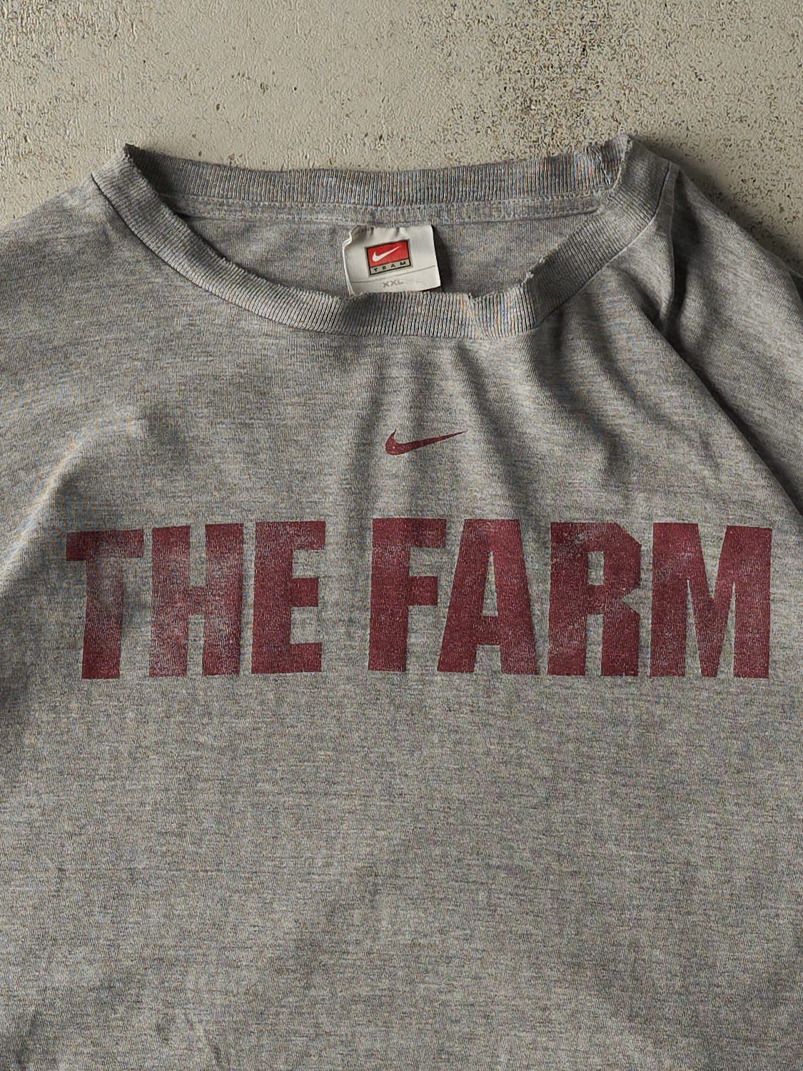 Vintage Y2K Grey Nike Middle Swoosh Stanford University "The Farm" Tee (XXL)