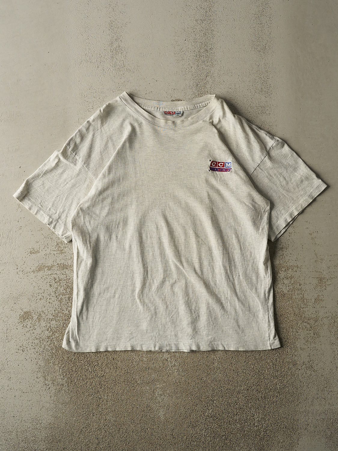 Vintage 90s Heather Grey CCM Hockey Tee (L/XL)