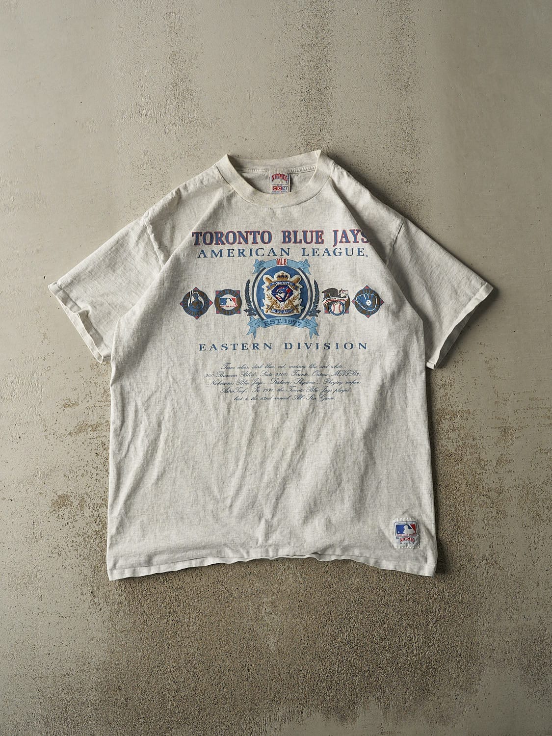 Vintage 90s Heather Grey Toronto Blue Jays Eastern Division Champs Tee (XXL)