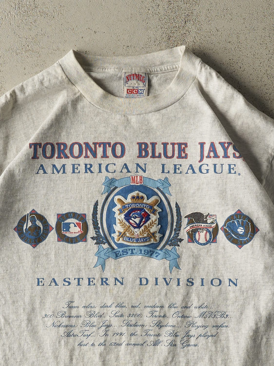 Vintage 90s Heather Grey Toronto Blue Jays Eastern Division Champs Tee (XXL)