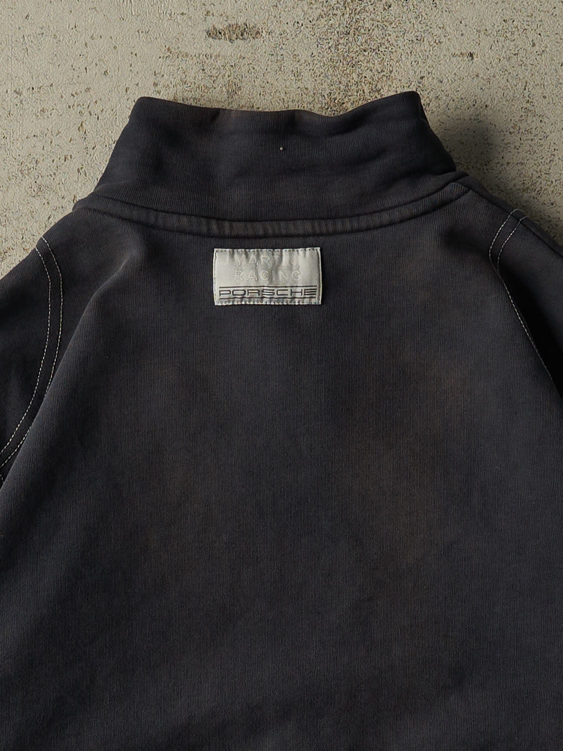 Vintage Y2K Navy Porsche Martini Racing Zip Up Sweater (S/M)
