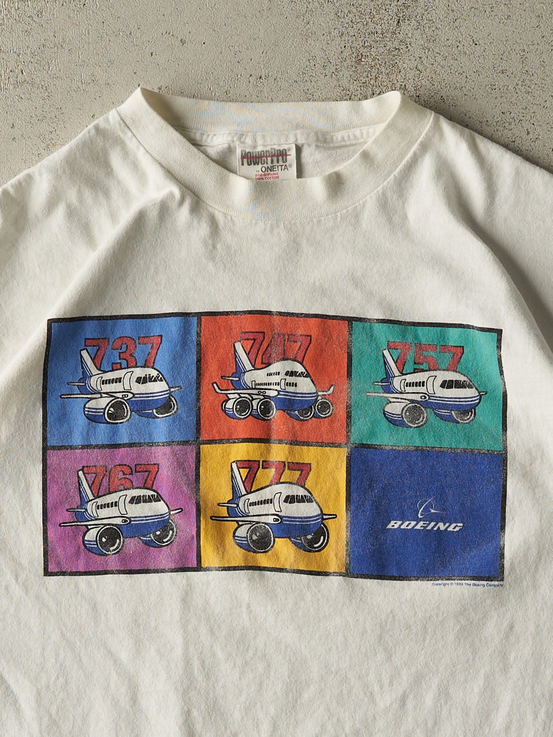 Vintage 93' RARE White Boeing Aircrafts Tee (XL/XXL)