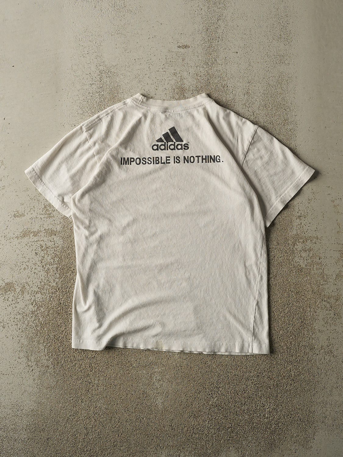 Vintage 90s White Adidas Soccer Tee (S/M)
