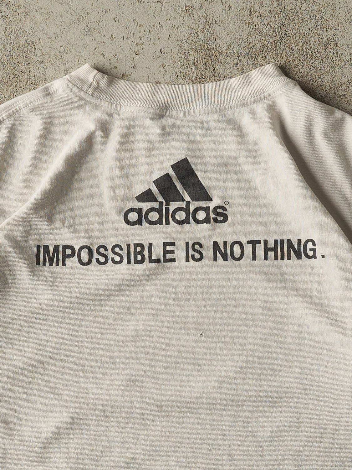 Vintage 90s White Adidas Soccer Tee (S/M)