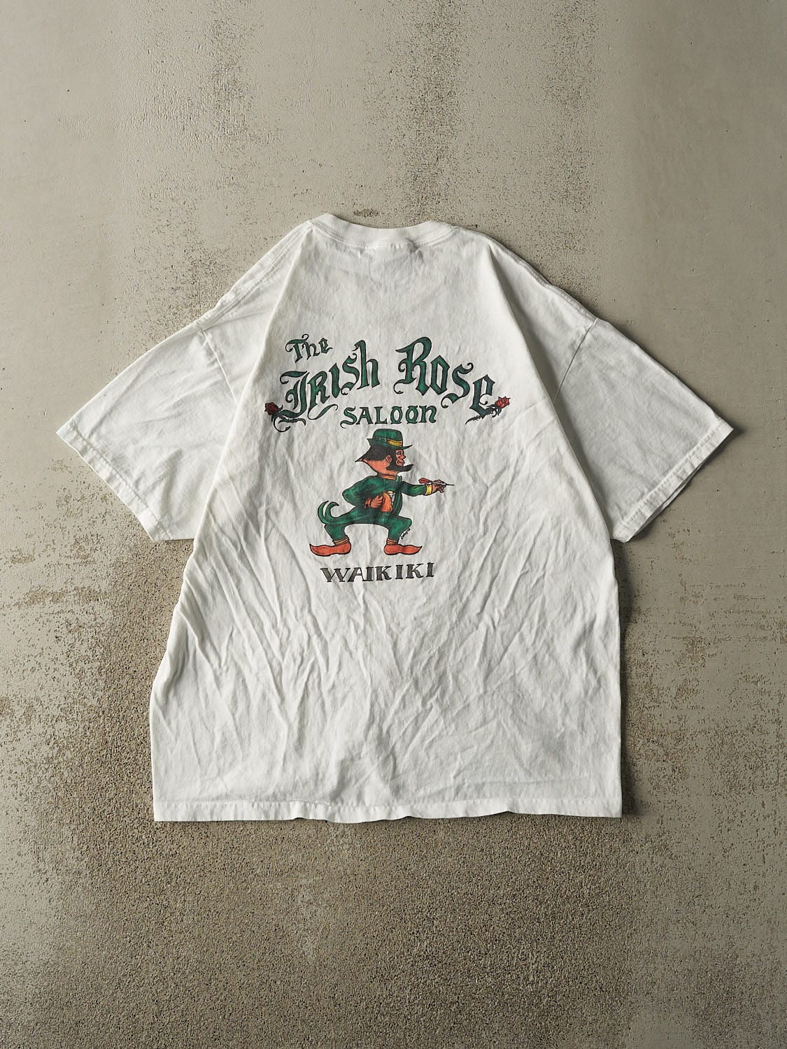 Vintage 90s White Irish Rose Saloon Tee (L/XL)