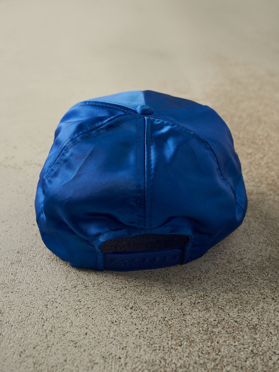 Vintage 90s RARE Blue Porsche Embroidered Satin Snapback Hat (O/S)