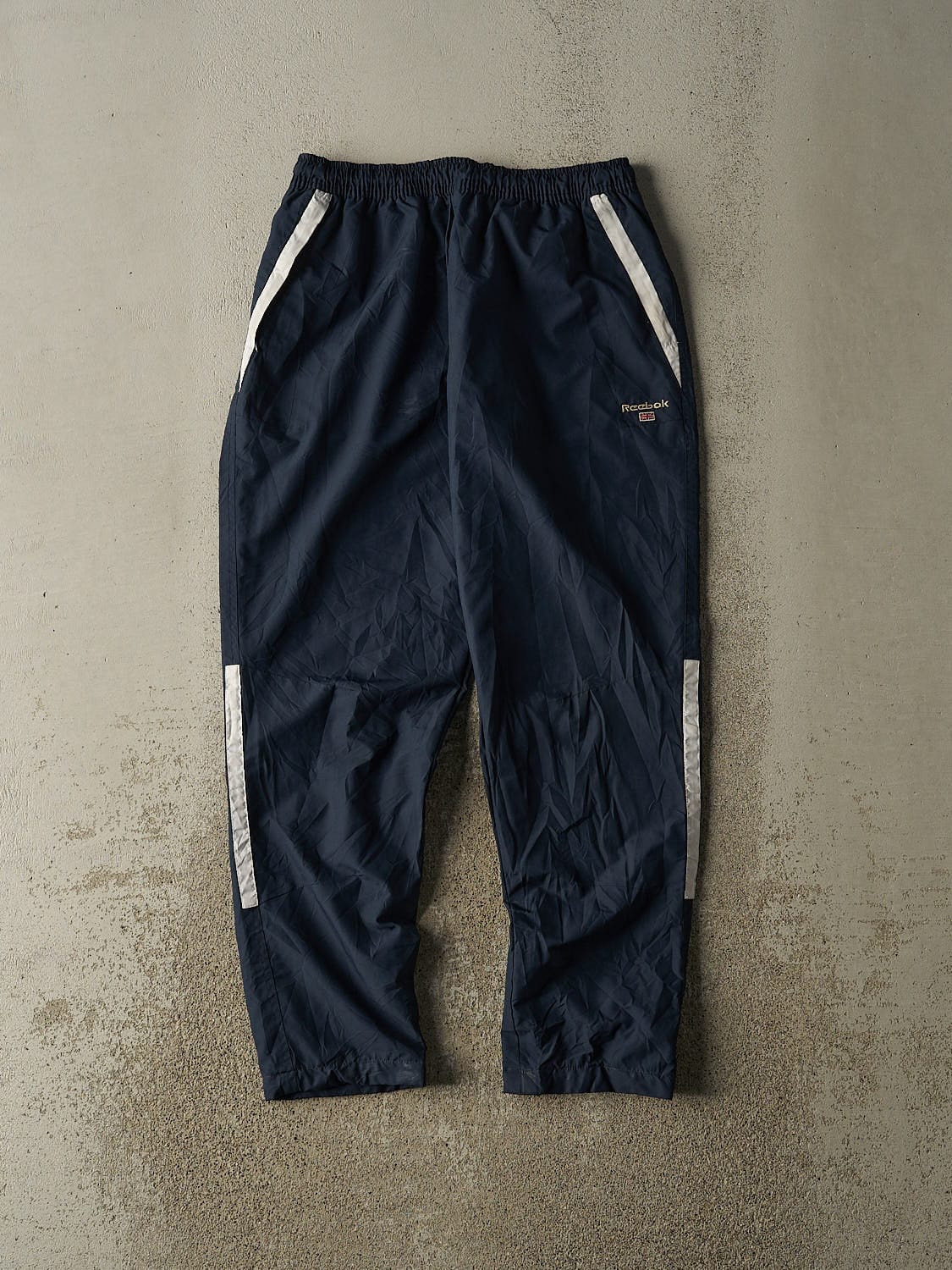Vintage 90s Navy Blue Reebok Track Pants (28x28)