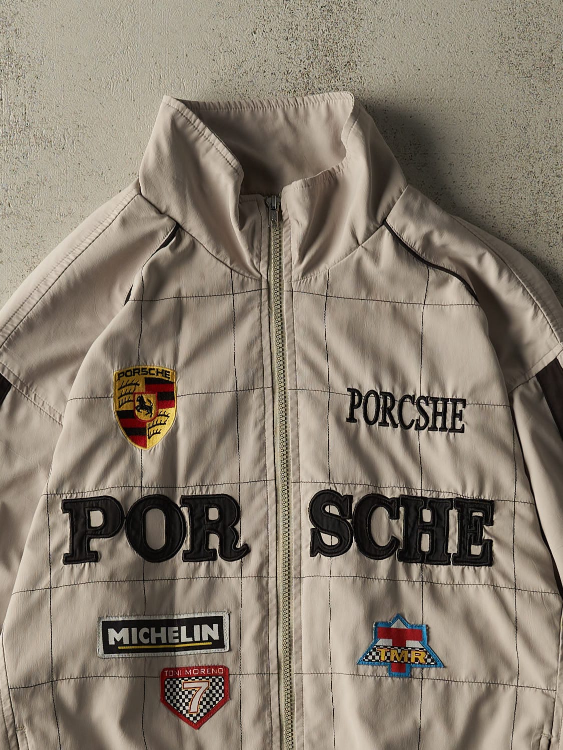 Vintage 90s Grey Porsche Racing Jacket (M/L)