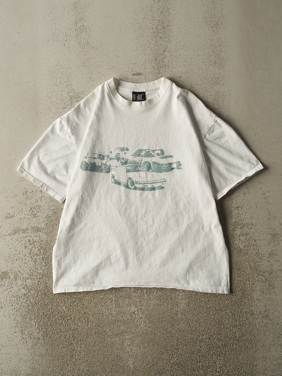 Vintage 90s White Porsche Tee (M/L)