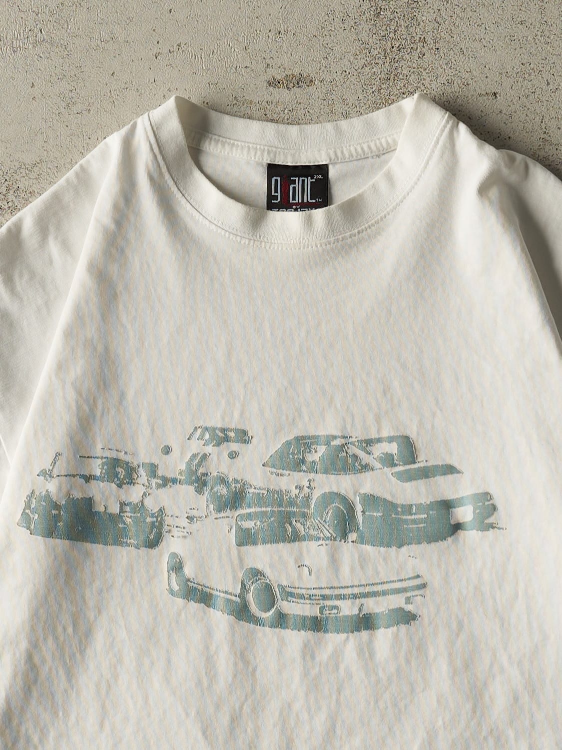 Vintage 90s White Porsche Tee (M/L)