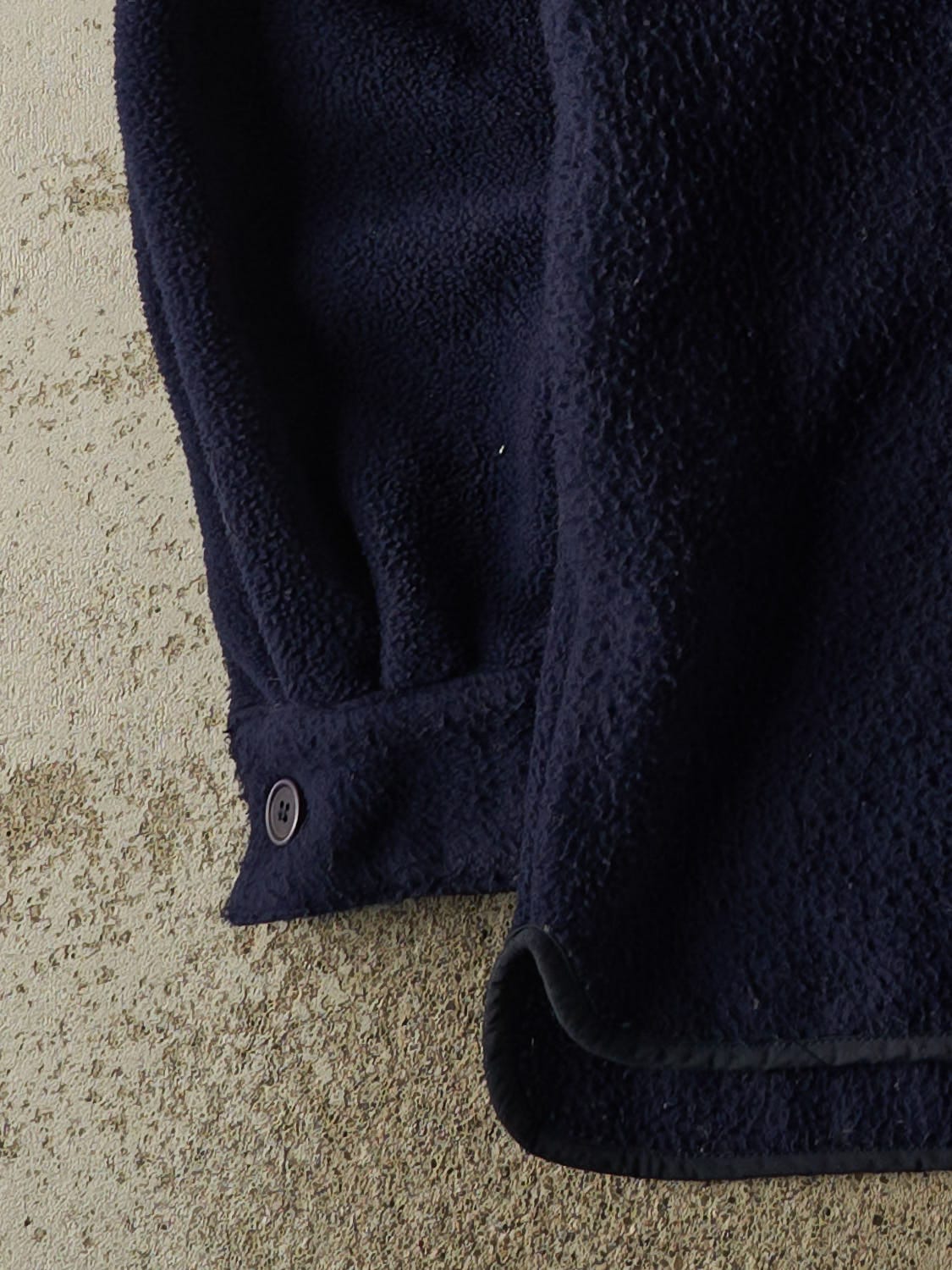 Vintage 90s Navy Blue Porsche Embroidered Button Up Fleece (M/L)