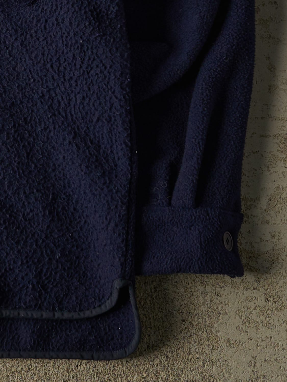 Vintage 90s Navy Blue Porsche Embroidered Button Up Fleece (M/L)