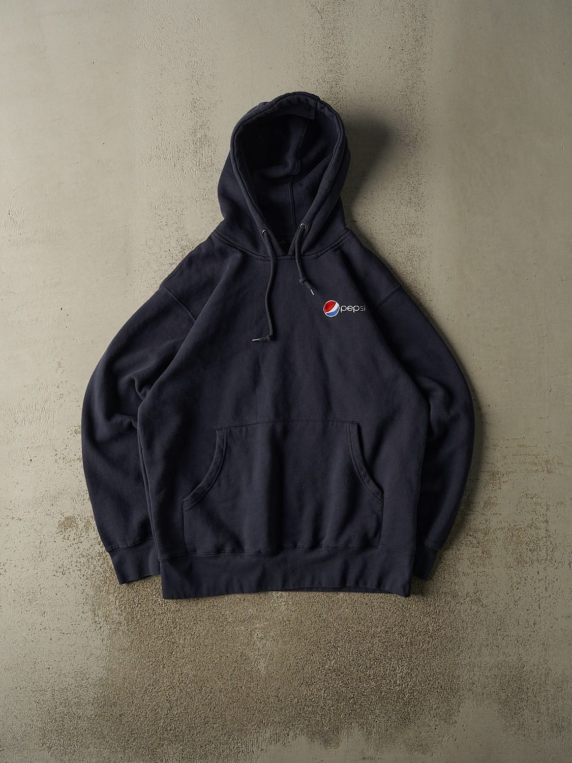 Vintage Y2K Navy Blue Pepsi Embroidered Hoodie (XXL)