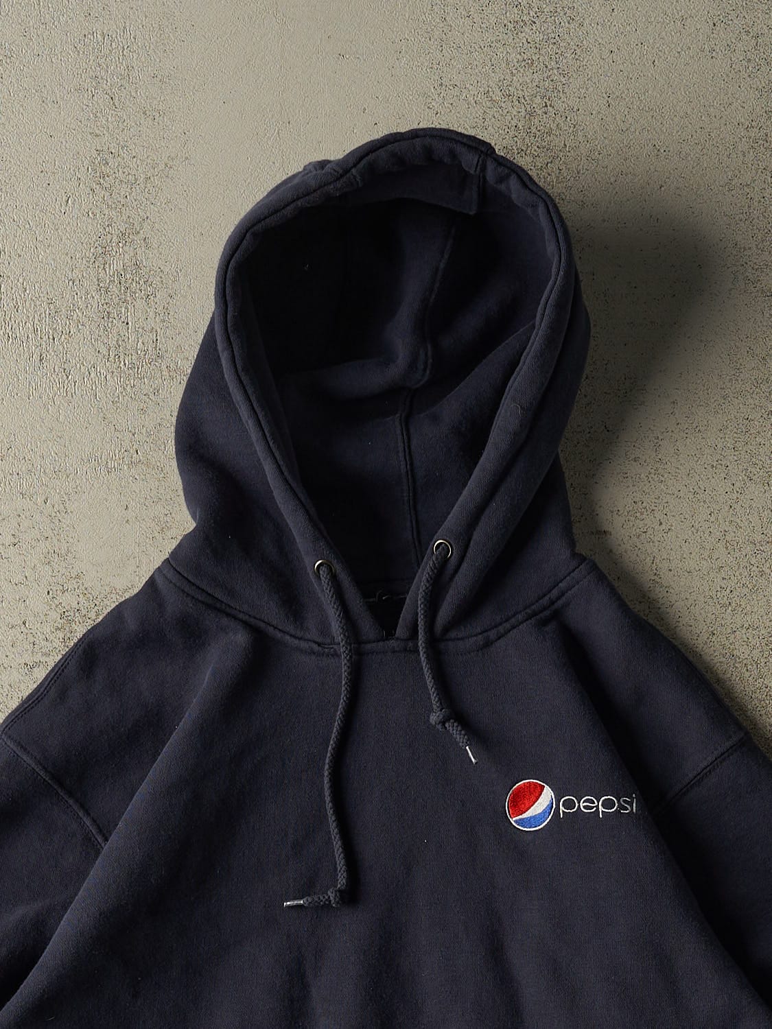 Vintage Y2K Navy Blue Pepsi Embroidered Hoodie (XXL)