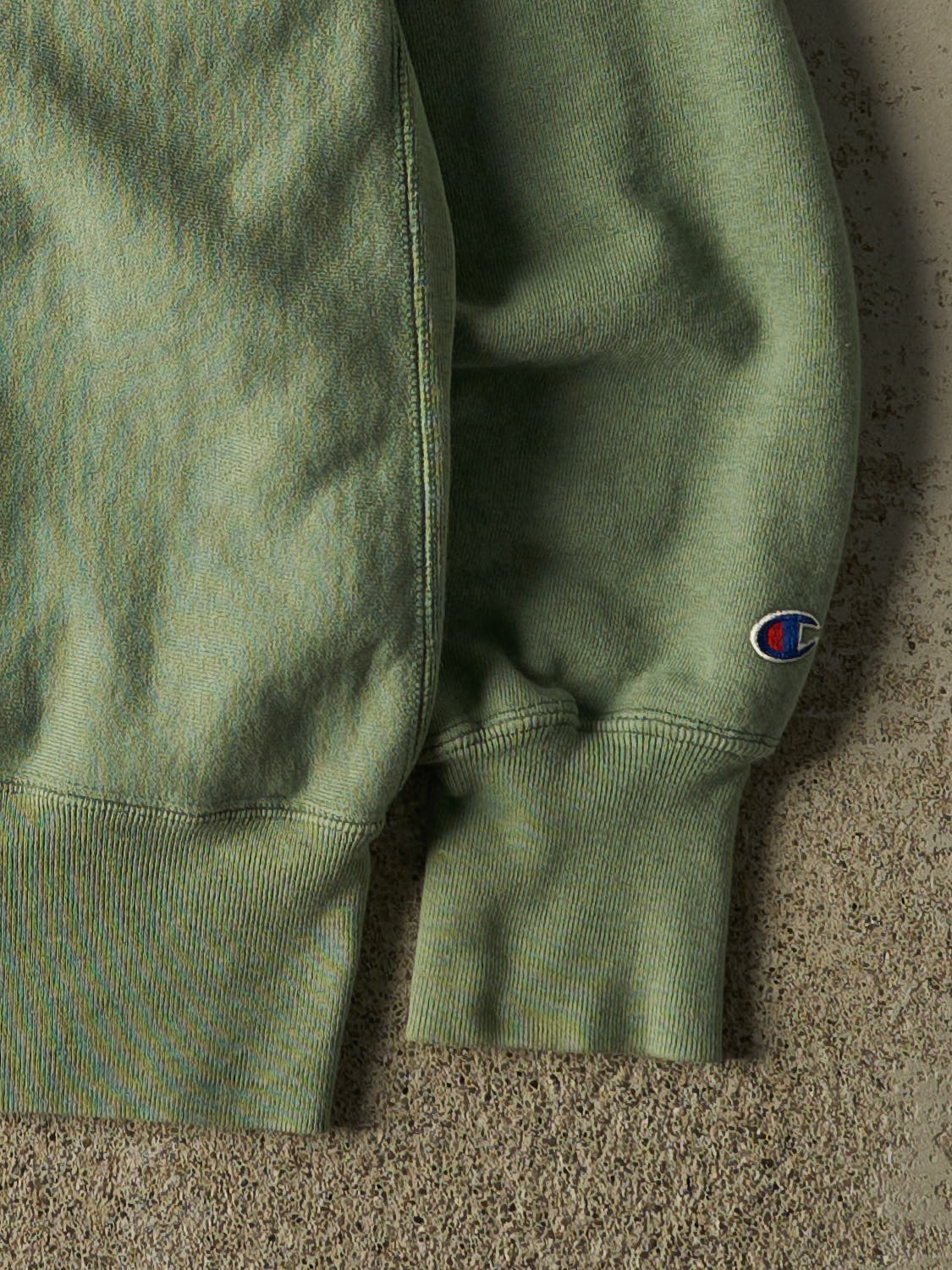 Vintage 90s Green Champion Embroidered Double Neck Crewneck (M)