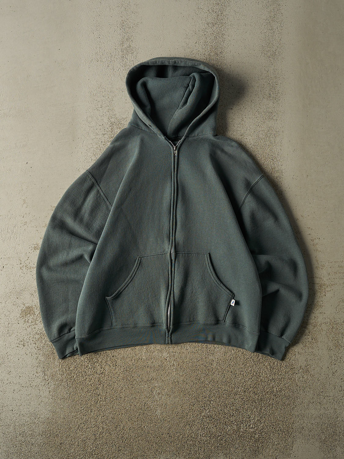 Vintage Y2K Green Russell Athletic Zip Up Hoodie (M)