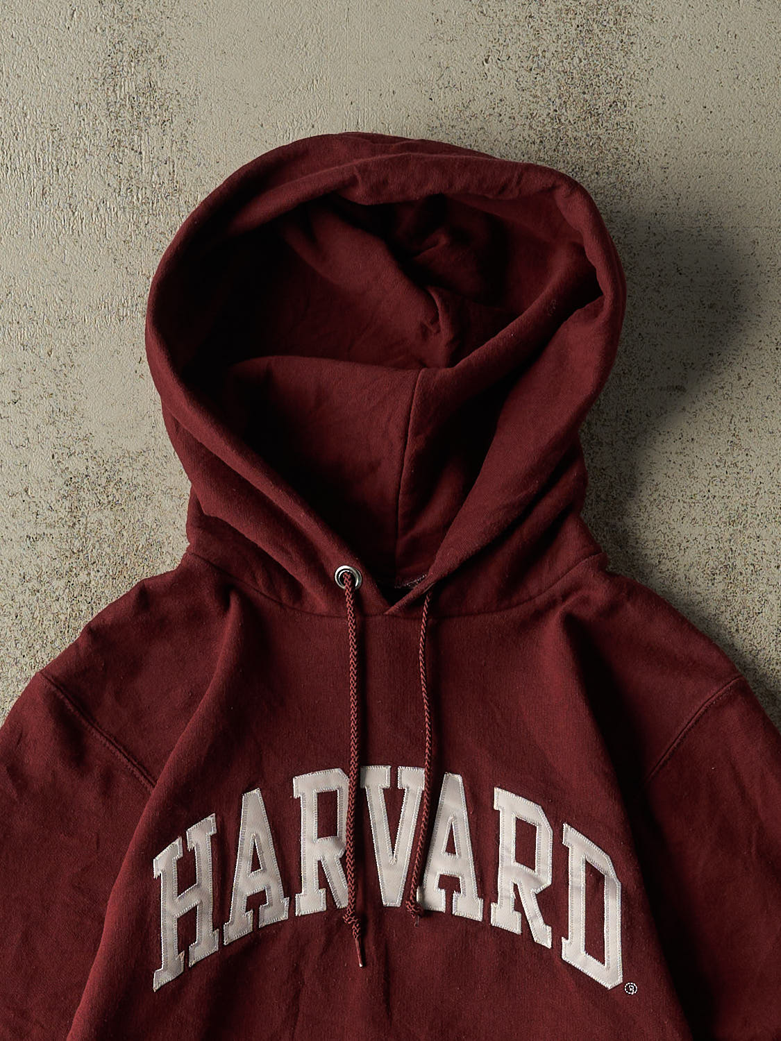 Vintage Y2K Burgundy Harvard University Embroidered Hoodie (XS)
