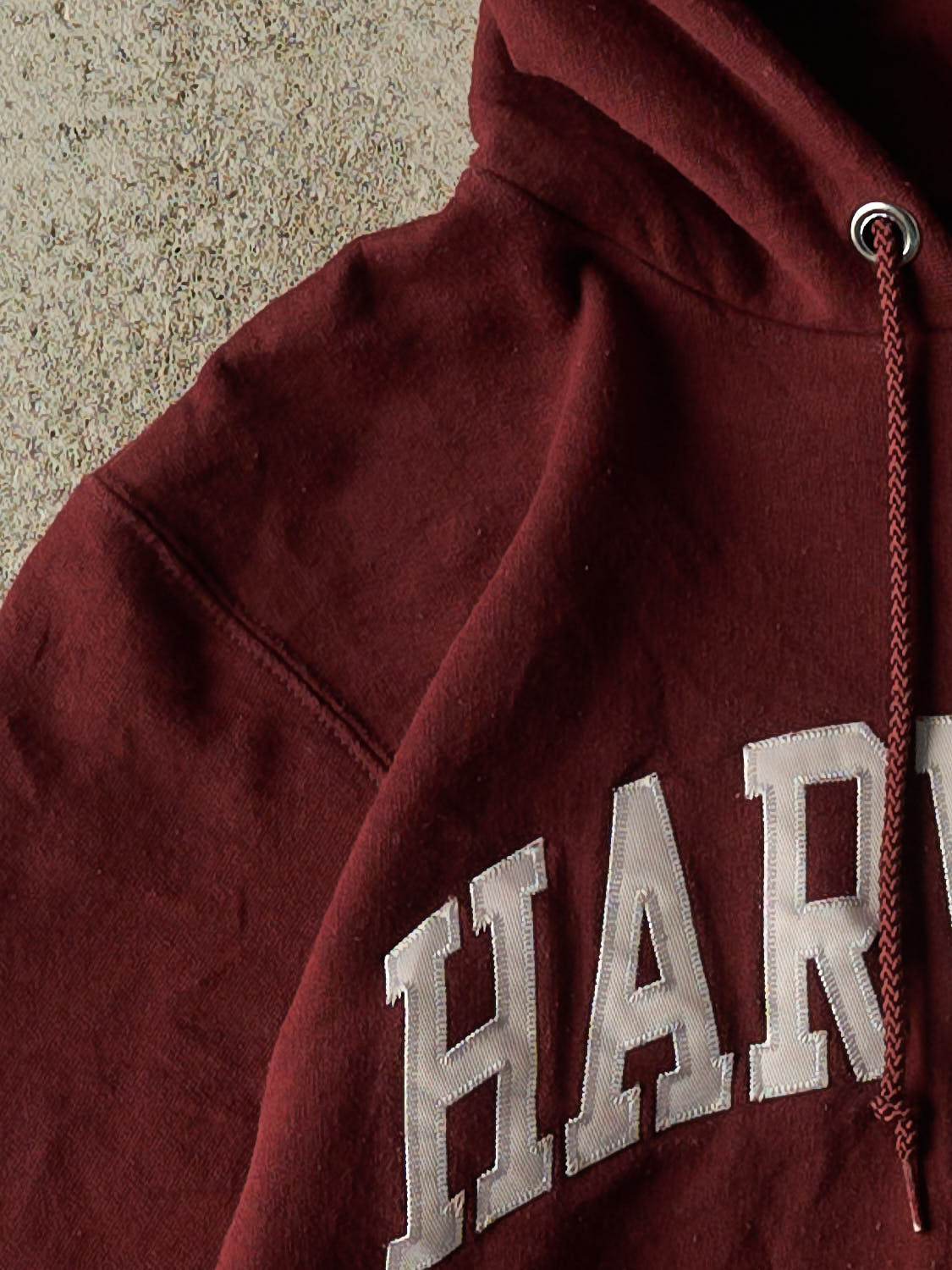 Vintage Y2K Burgundy Harvard University Embroidered Hoodie (XS)